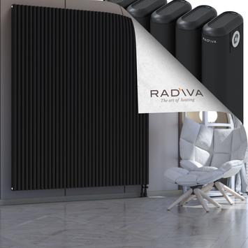 Kotto Aluminium Radiator 2000x1706 Black Bottom Right 50mm