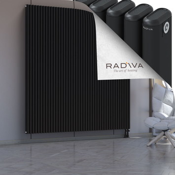 Kotto Aluminium Radiator 2000x1931 Black Bottom Right 50mm