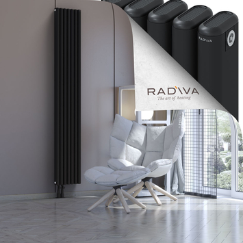 Kotto Aluminium Radiator 2000x311 Black Bottom Left 50mm