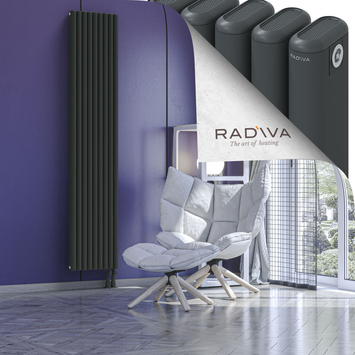 Kotto Aluminium Radiator 2000x401 Dark Anthracite Bottom Right 50mm