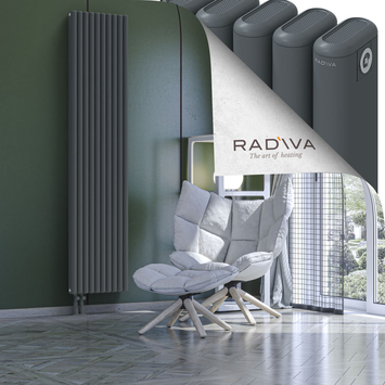 Kotto Aluminium Radiator 2000x446 Anthracite Bottom Left 50mm