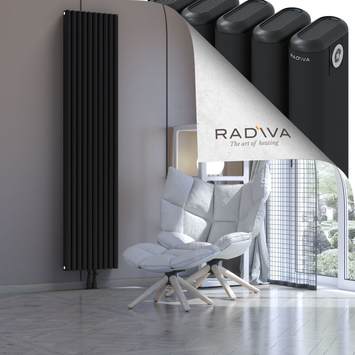 Kotto Aluminium Radiator 2000x446 Black Bottom Middle 50mm