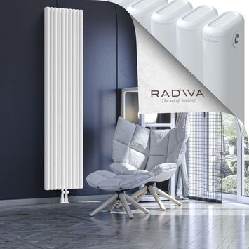 Kotto Aluminium Radiator 2000x446 White Bottom Middle 50mm