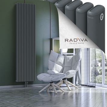 Kotto Aluminium Radiator 2000x536 Anthracite Bottom Middle 50mm