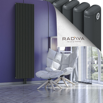 Kotto Aluminium Radiator 2000x536 Dark Anthracite Bottom Middle 50mm
