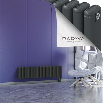 Kotto Aluminium Radiator 300x1346 Dark Anthracite Bottom Right 50mm