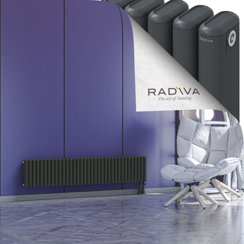 Kotto Aluminium Radiator 300x1571 Dark Anthracite Bottom Right 50mm