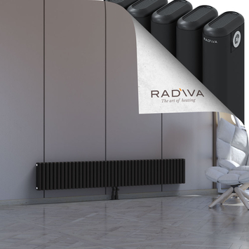 Kotto Aluminium Radiator 300x1931 Black Bottom Middle 50mm