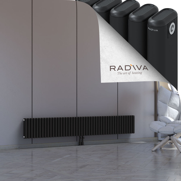 Kotto Aluminium Radiator 300x1976 Black Bottom Middle 50mm