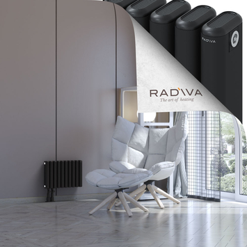 Kotto Aluminium Radiator 300x446 Black Bottom Left 50mm