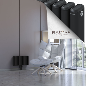 Kotto Aluminium Radiator 300x536 Black Bottom Middle 50mm
