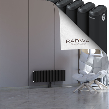 Kotto Aluminium Radiator 300x941 Black Bottom Middle 50mm