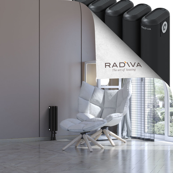 Kotto Aluminium Radiator 400x131 Black Bottom Middle 50mm
