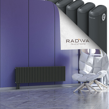 Kotto Aluminium Radiator 400x1436 Dark Anthracite Bottom Left 50mm