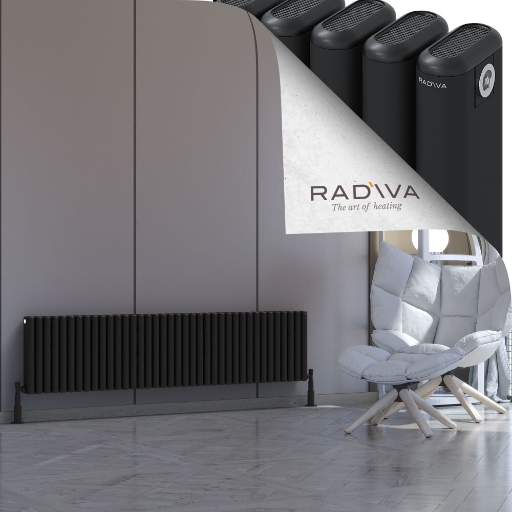 Kotto Aluminium Radiator 400x1706 Black - 1