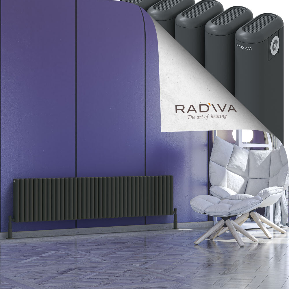Kotto Aluminium Radiator 400x1706 Dark Anthracite - 1