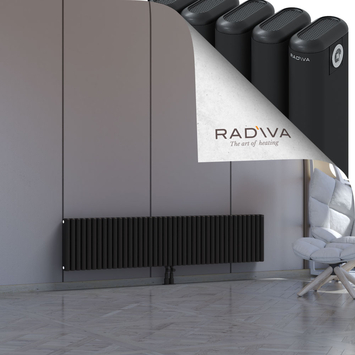 Kotto Aluminium Radiator 400x1841 Black Bottom Middle 50mm