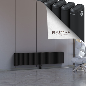 Kotto Aluminium Radiator 400x1886 Black Bottom Middle 50mm
