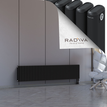 Kotto Aluminium Radiator 400x1886 Black Bottom Right 50mm