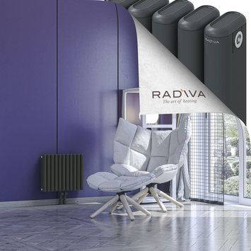 Kotto Aluminium Radiator 400x491 Dark Anthracite Bottom Middle 50mm