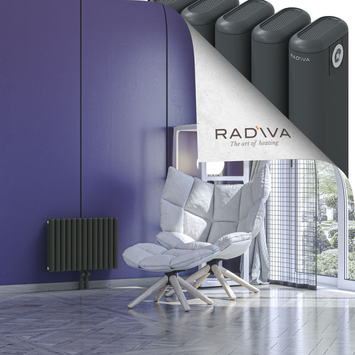 Kotto Aluminium Radiator 400x581 Dark Anthracite Bottom Middle 50mm