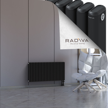 Kotto Aluminium Radiator 500x1076 Black Bottom Right 50mm
