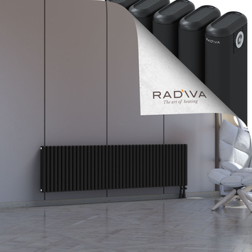 Kotto Aluminium Radiator 500x1886 Black Bottom Right 50mm