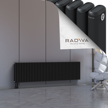 Kotto Aluminium Radiator 500x1976 Black Bottom Left 50mm