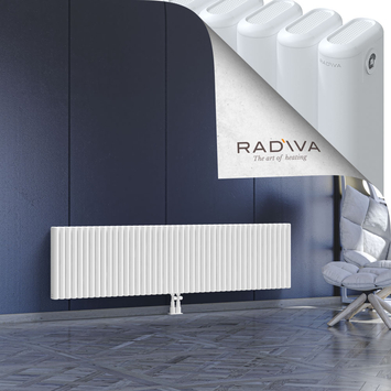 Kotto Aluminium Radiator 500x1976 White Bottom Middle 50mm