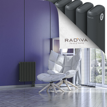 Kotto Aluminium Radiator 500x446 Dark Anthracite Bottom Right 50mm
