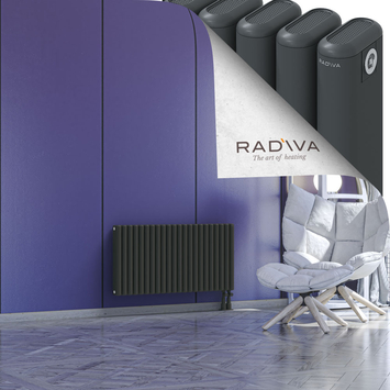 Kotto Aluminium Radiator 500x986 Dark Anthracite Bottom Right 50mm