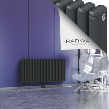 Kotto Aluminium Radiator 600x1301 Dark Anthracite Bottom Middle 50mm