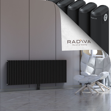 Kotto Aluminium Radiator 600x1661 Black Bottom Middle 50mm