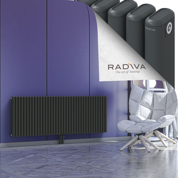 Kotto Aluminium Radiator 600x1661 Dark Anthracite Bottom Middle 50mm