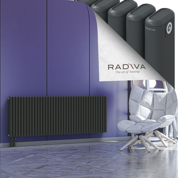 Kotto Aluminium Radiator 600x1706 Dark Anthracite Bottom Left 50mm