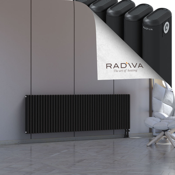 Kotto Aluminium Radiator 600x1931 Black Bottom Right 50mm