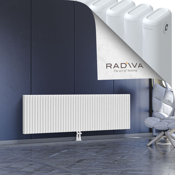Kotto Aluminium Radiator 600x1976 White Bottom Middle 50mm