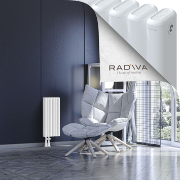 Kotto Aluminium Radiator 600x266 White Bottom Left 50mm
