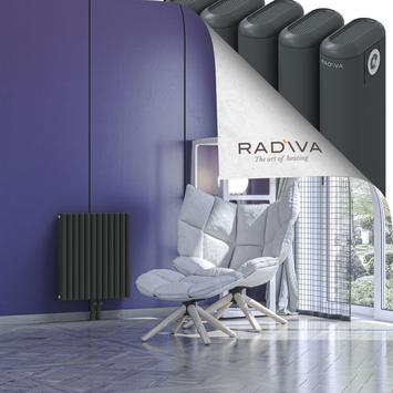 Kotto Aluminium Radiator 600x536 Dark Anthracite Bottom Middle 50mm