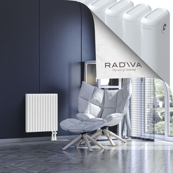 Kotto Aluminium Radiator 600x536 White Bottom Right 50mm