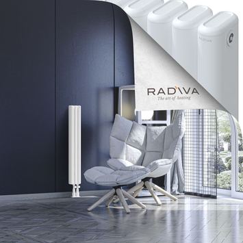 Kotto Aluminium Radiator 900x131 White Bottom Right 50mm