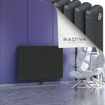Kotto Aluminium Radiator 900x1346 Dark Anthracite Bottom Middle 50mm