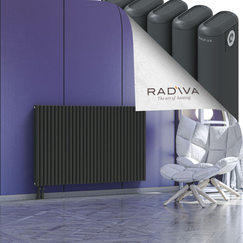 Kotto Aluminium Radiator 900x1436 Dark Anthracite Bottom Left 50mm