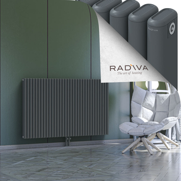 Kotto Aluminium Radiator 900x1481 Anthracite Bottom Middle 50mm