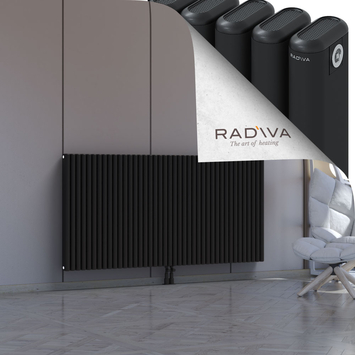 Kotto Aluminium Radiator 900x1841 Black Bottom Middle 50mm