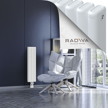 Kotto Aluminium Radiator 900x221 White Bottom Middle 50mm