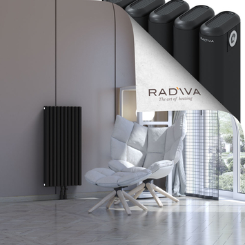 Kotto Aluminium Radiator 900x446 Black Bottom Middle 50mm
