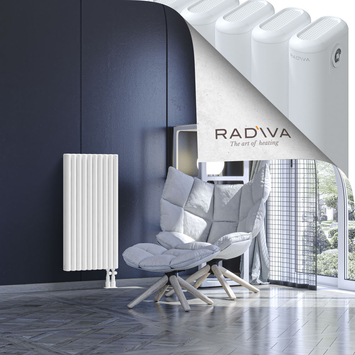Kotto Aluminium Radiator 900x446 White Bottom Right 50mm