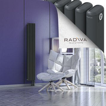 Kotto Alüminyum Radyatör 1500x221 Koyu Antrasit Alt Sağ 50mm