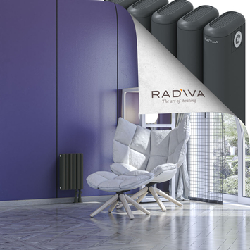 Kotto Alüminyum Radyatör 400x266 Koyu Antrasit Alt Sağ 50mm